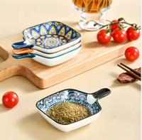 Accessories - 4 Pack Assorted Ceramic Square Dipping Bowl for Oils & Vinegars